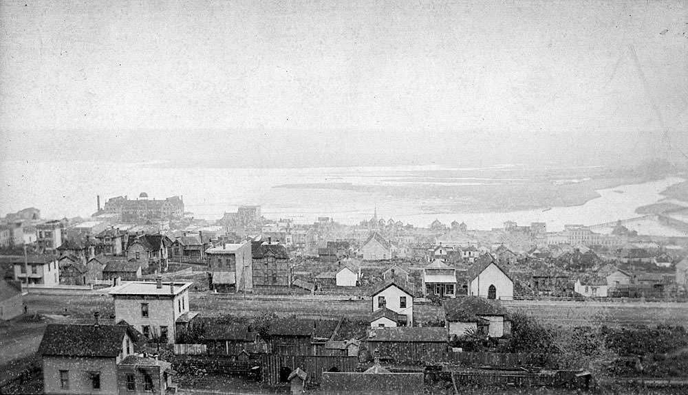 #57 Tacoma, WA, looking northeast across Commencement Bay and Foss Waterway, 1893