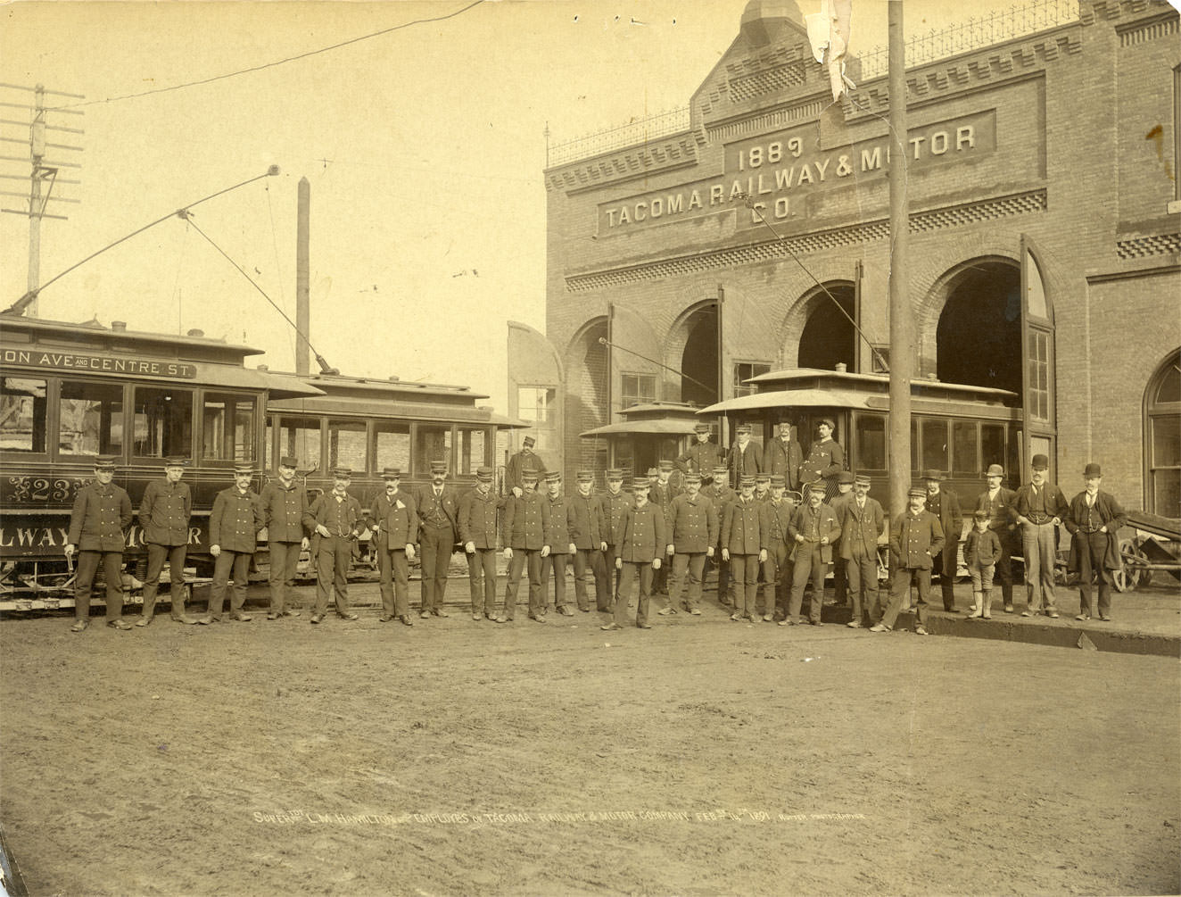 #67 Supertdt L. M. Hamilton and Employees of Tacoma Railway & Motor Company, 1891