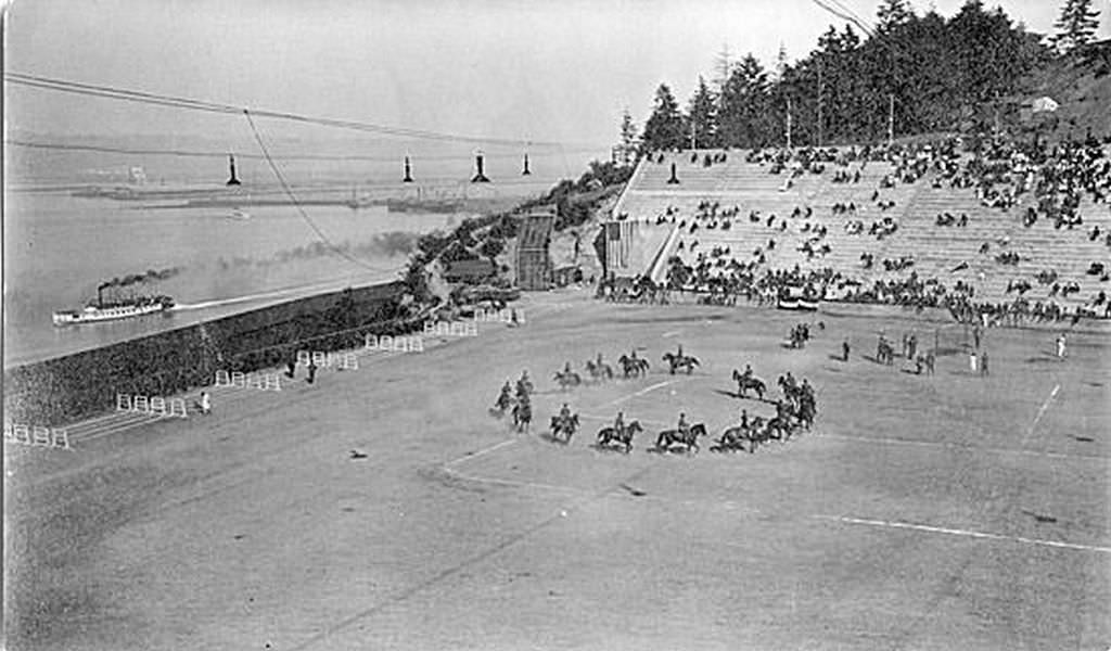 #118 Equestrian event in the Stadium. Tacoma, 1912