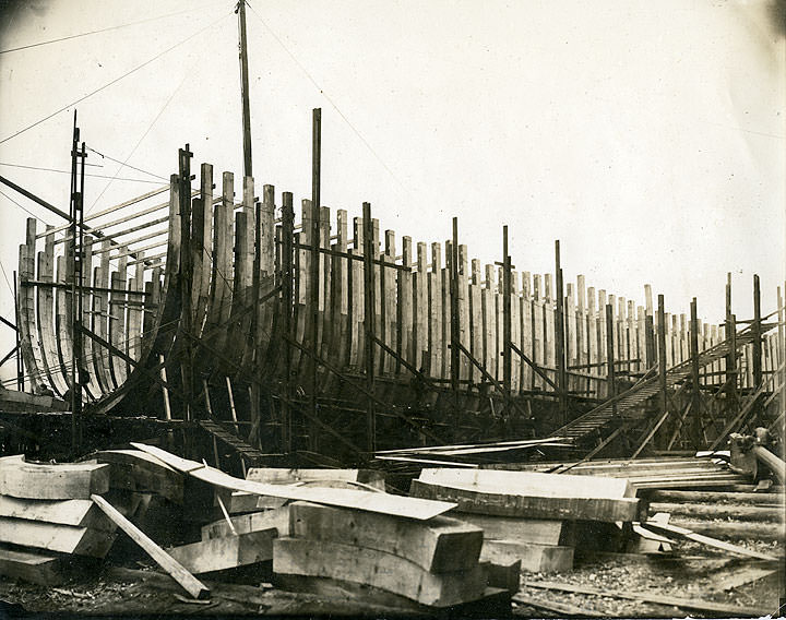 #121 Hull of the ship under construction, Seaborn Shipyard, Tacoma, 1916