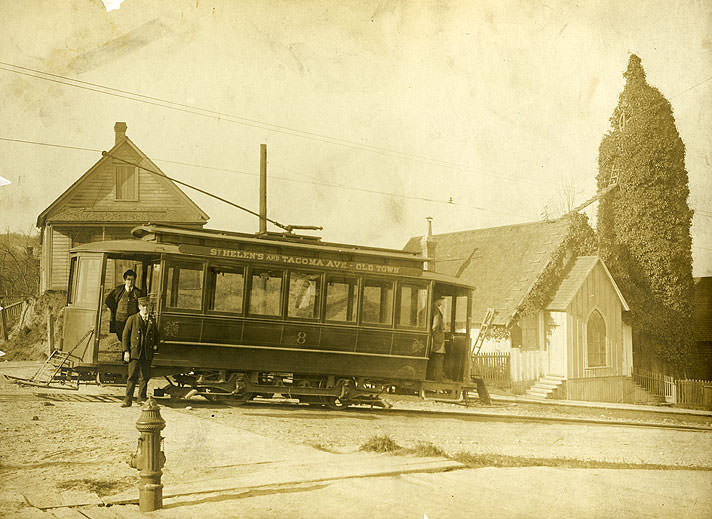 #104 Albert J. Nelson, Streetcar, St. Peter’s Episcopal Church, Tacoma, 1900