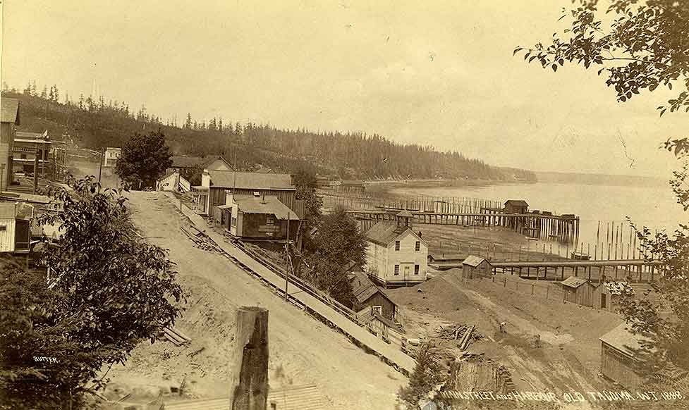 #73 Main Street and Harbor, Old Tacoma, 1888