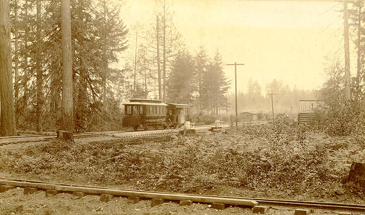 #82 Streetcar & Motor near Tacoma, 1889