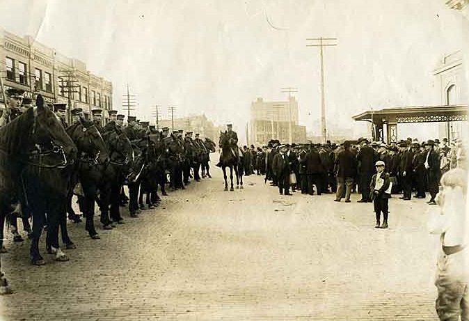 #65 Troop B in front of Union Depot, Tacoma, 1910