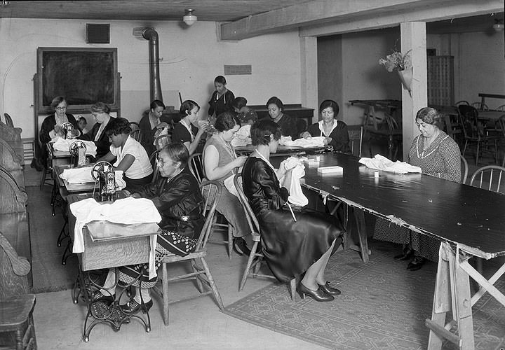 #56 Women Sewing at African Methodist Episcopal Church, Tacoma, 1934