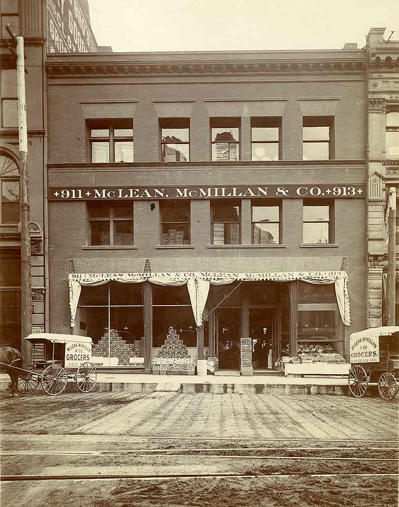 #111 McClean, McMillan & Co., Grocers, 911-913 C St., Tacoma, 1897