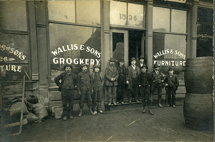 #140 Wallis & Sons Grogkery, Wallis & Sons Furniture, 1524-26 South C Street, Tacoma, 1900