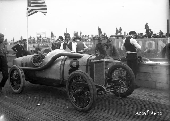 #153 Eddie Hearne Driving Racing Car #8, Tacoma Speedway, 1918