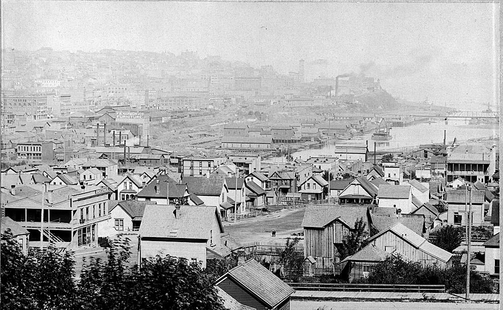 #1 Tacoma, looking north from 30th and D Streets across Foss Waterway, 1895