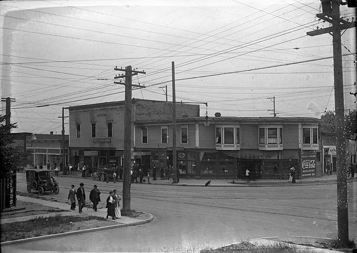 #169 Street Scene Near Pallies Hall, 768 1/2 South Thirty-eighth Street, at Corner of South Thirty-eighth Street and Yakima Avenue, Tacoma, 1914