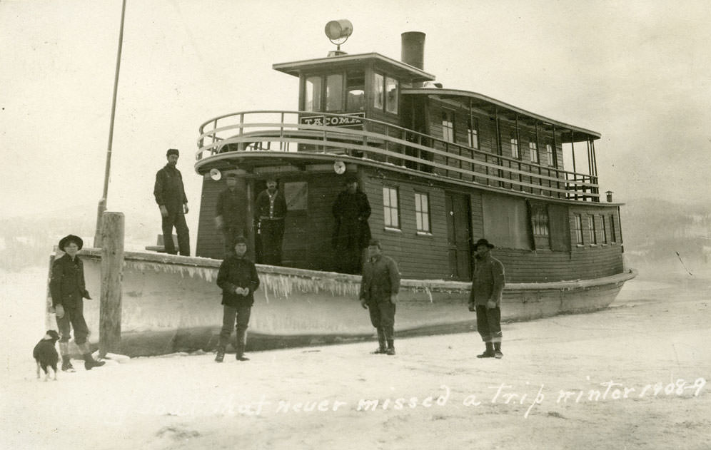 #162 Boat that never missed a trip winter, 1908