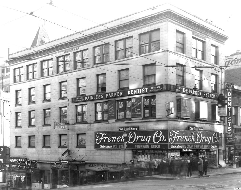 #75 Painless Parker Dentist at 11th and Broadway, 1935
