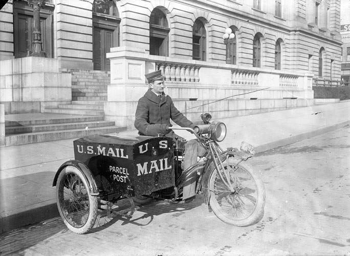 #79 Mailman on Motorcycle, Tacoma, 1918