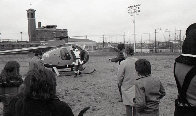 #1 Santa arrives at North End Christmas Party and Parade in a helicopter
