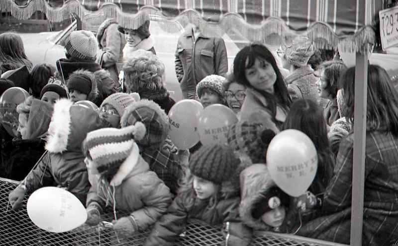#16 People riding in trolley in North End Christmas Parade