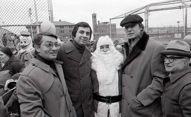 #3 Men with Santa Claus at North End Christmas Parade and Party