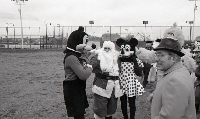 #4 Mickey Mouse and Minnie Mouse with Santa Claus at North End Christmas Party and Parade