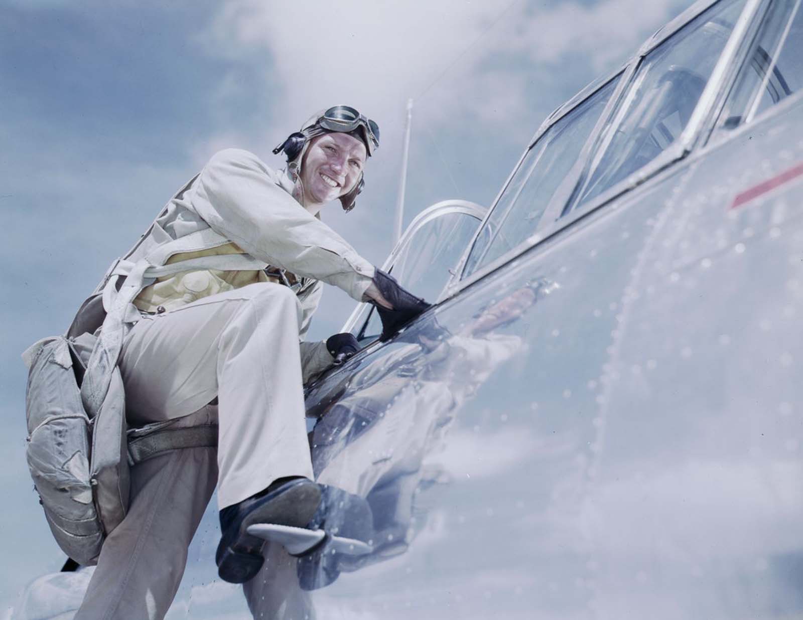 #25 Cadet L. Deitz boards a plane.