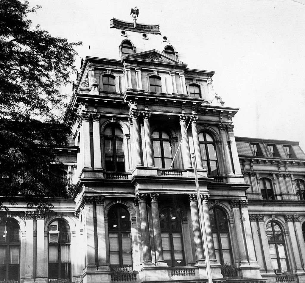 #99 The front of Boston City Hall on June 13, 1965. This building was City Hall from 1841 to 1968.