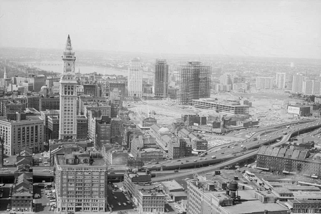 #132 Aerial view of downtown Boston, Massachusetts, 1964.