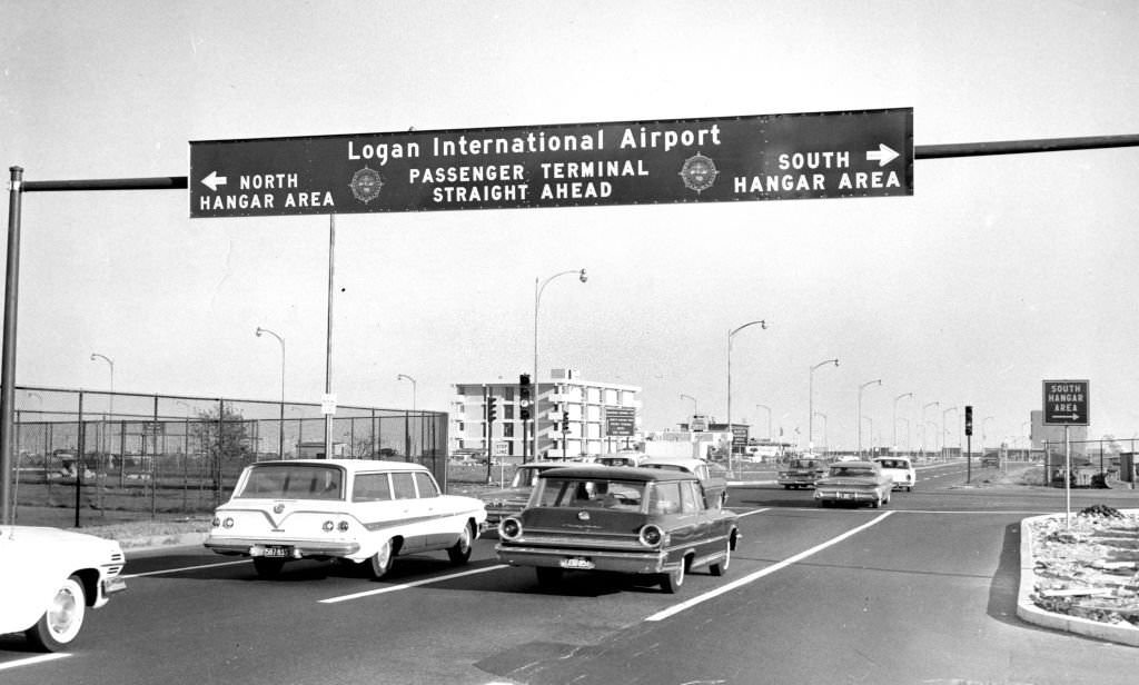 #27 A new sign for Logan Airport in Boston, 1962.