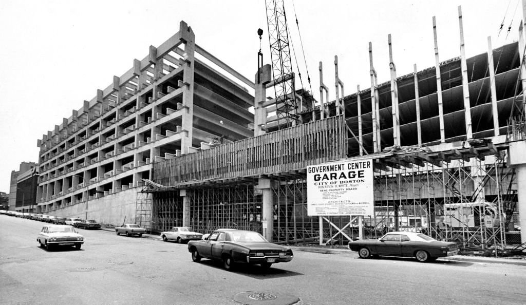 #248 The Government Center Garage in downtown Boston is under construction on May 12, 1969.