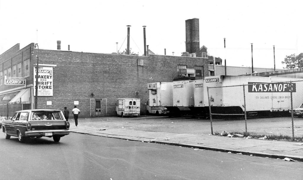 #252 The exterior of Kasanof’s Bakery and Thrift Store in Boston on July 4, 1969.