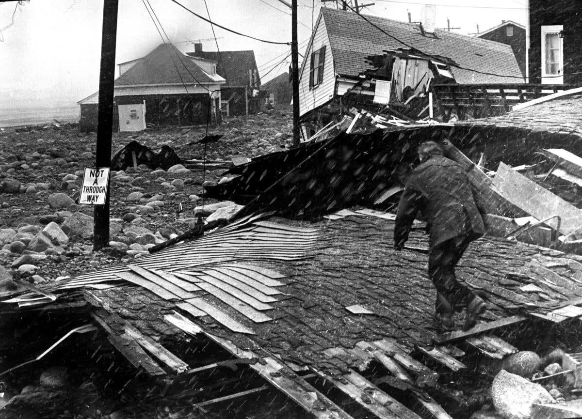 #30 The entrance to Town Way at Peggotty Beach was strewn with rocks and house debris on Feb. 8.