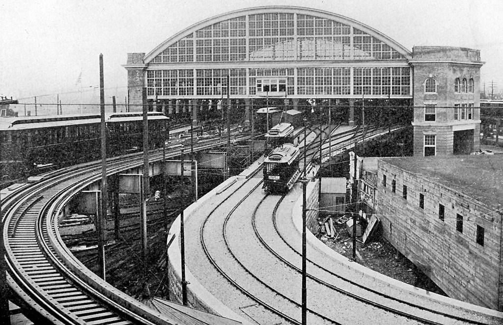 #11 Sullivan Square Terminal, one end of the line of the Boston Elevated Railway, Boston, 1913