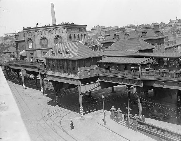 #49 Boston elevated station, City Square, Charlestown, 1930.
