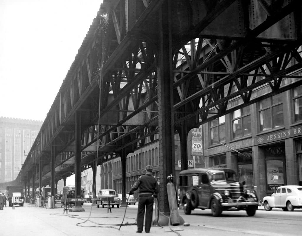 #6 A portion of the Atlantic Avenue Elevated structure is pictured in March 1942 shortly before its demolition in Boston.