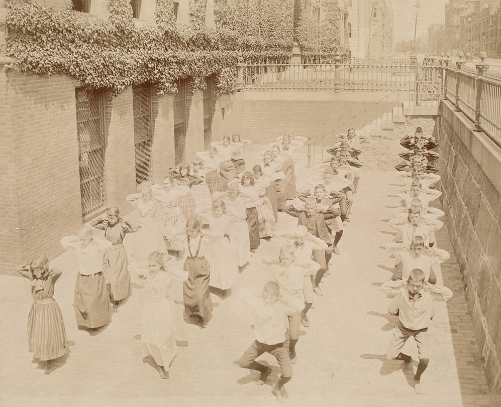 #1  Rare Historical Photos of Students of Boston’s Schools Exercising in the 1890s #1 Sports