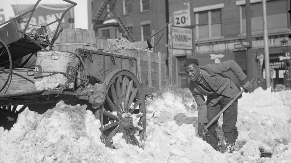 #29 Man digging out horse and cart, 1939