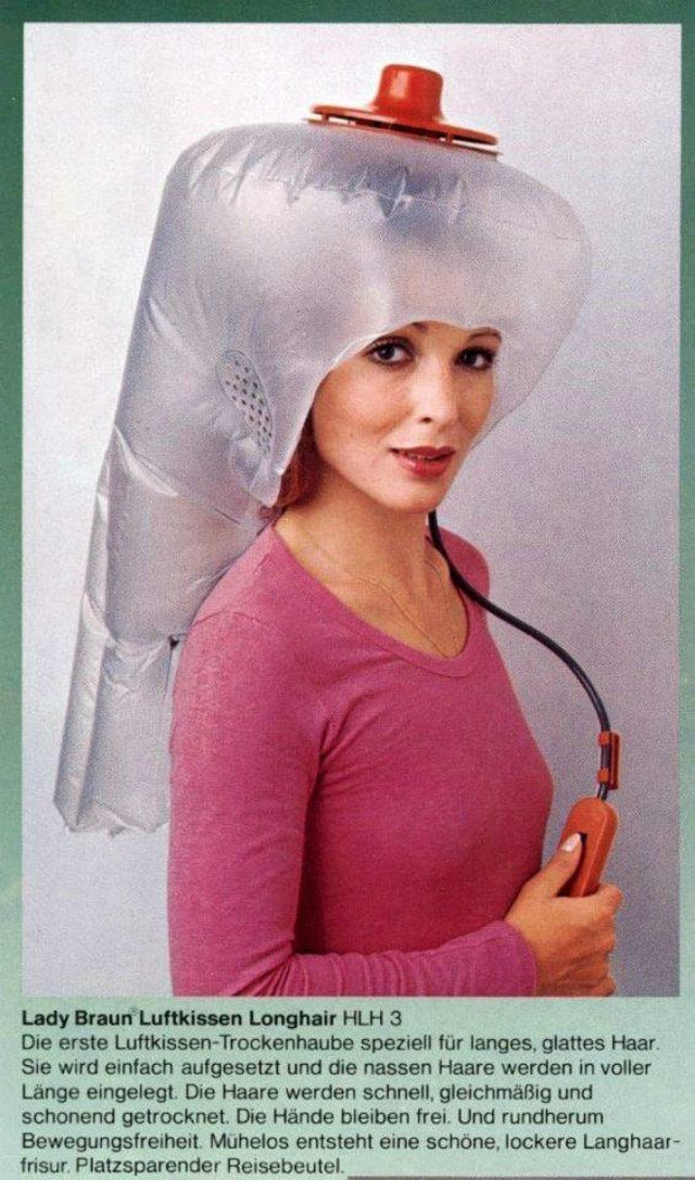 Braun Astronette Hair Dryers: The Handy Air-Cushion Hood Dryer from the 1970s Inventions