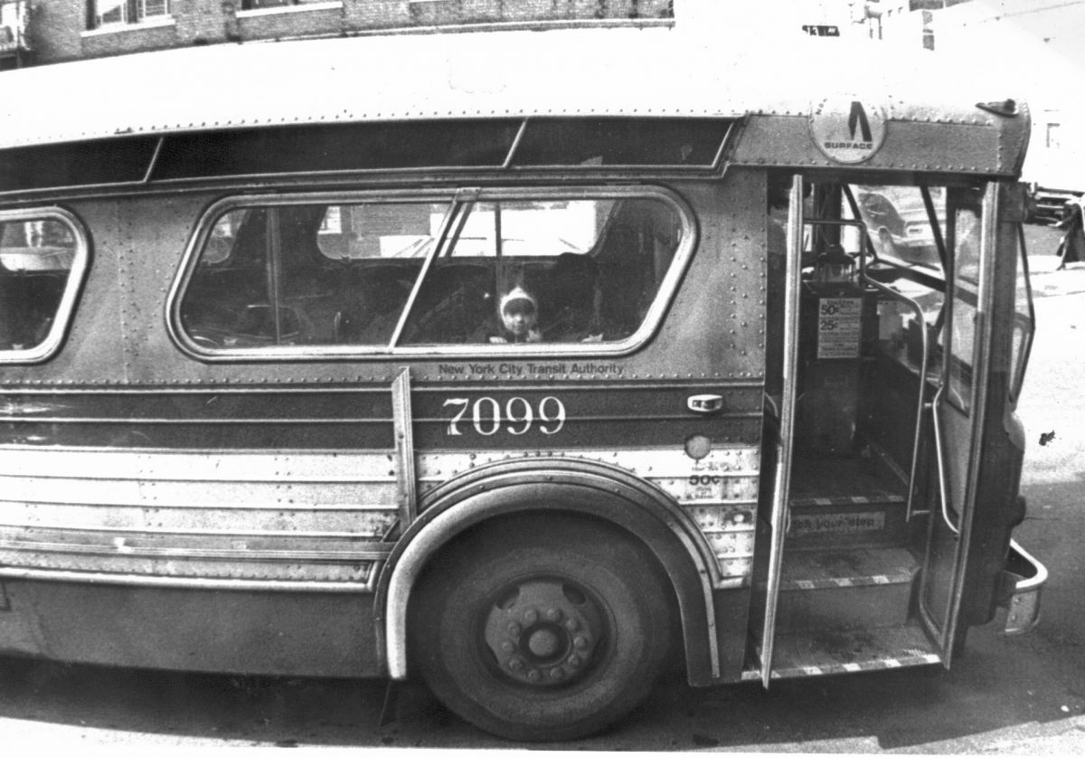 #11 NYC MTA Bus Peering Child, 1977