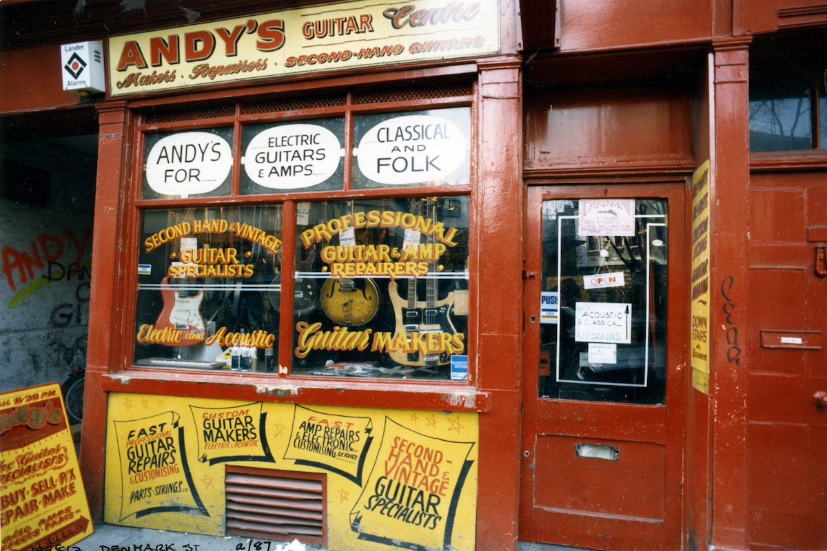 #72 Andy’s, Guitar Centre, Denmark St, St Giles, Camden, 1987