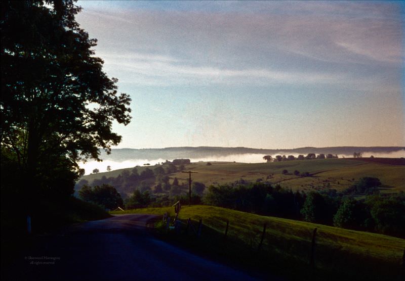 #23 Summer valley fog along the Unadilla Valley on the county’s eastern border, 1962