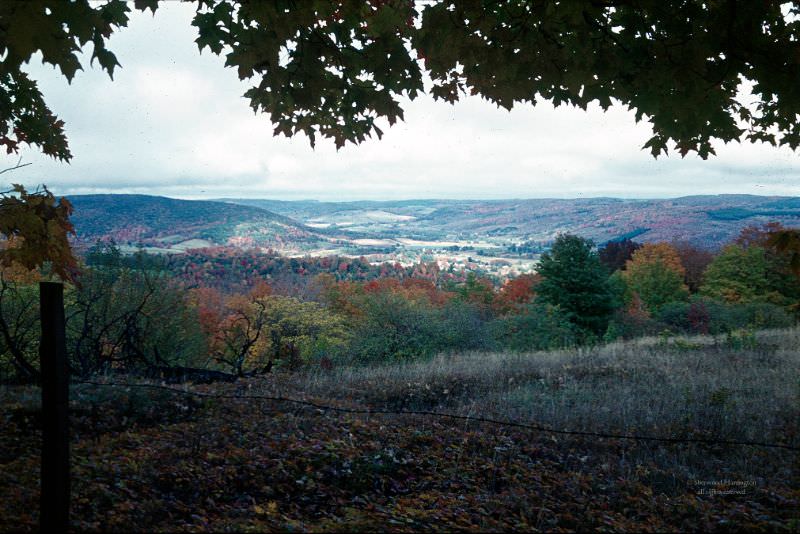 #28 Looking down into the town of North Norwich from a vantage point on the western side of the valley.
