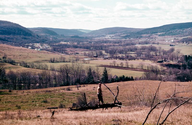 #38 After the leaves, before the snow. View southward from east of Norwich, Chenango Valley, late 1965