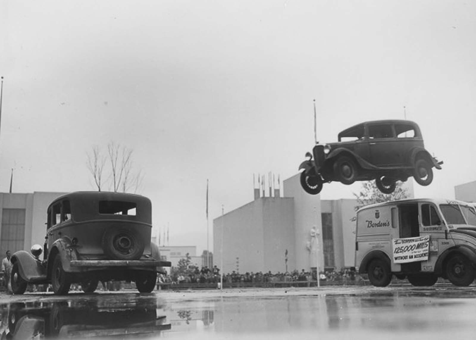 The Daredevil Stunt Drivers who entertained Crowds by Crashing Cars and flying Cars Weird