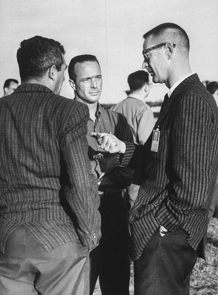 #13 Astronaut Malcolm S. Carpenter (Scott), talking after safe return of Ham the chimp.