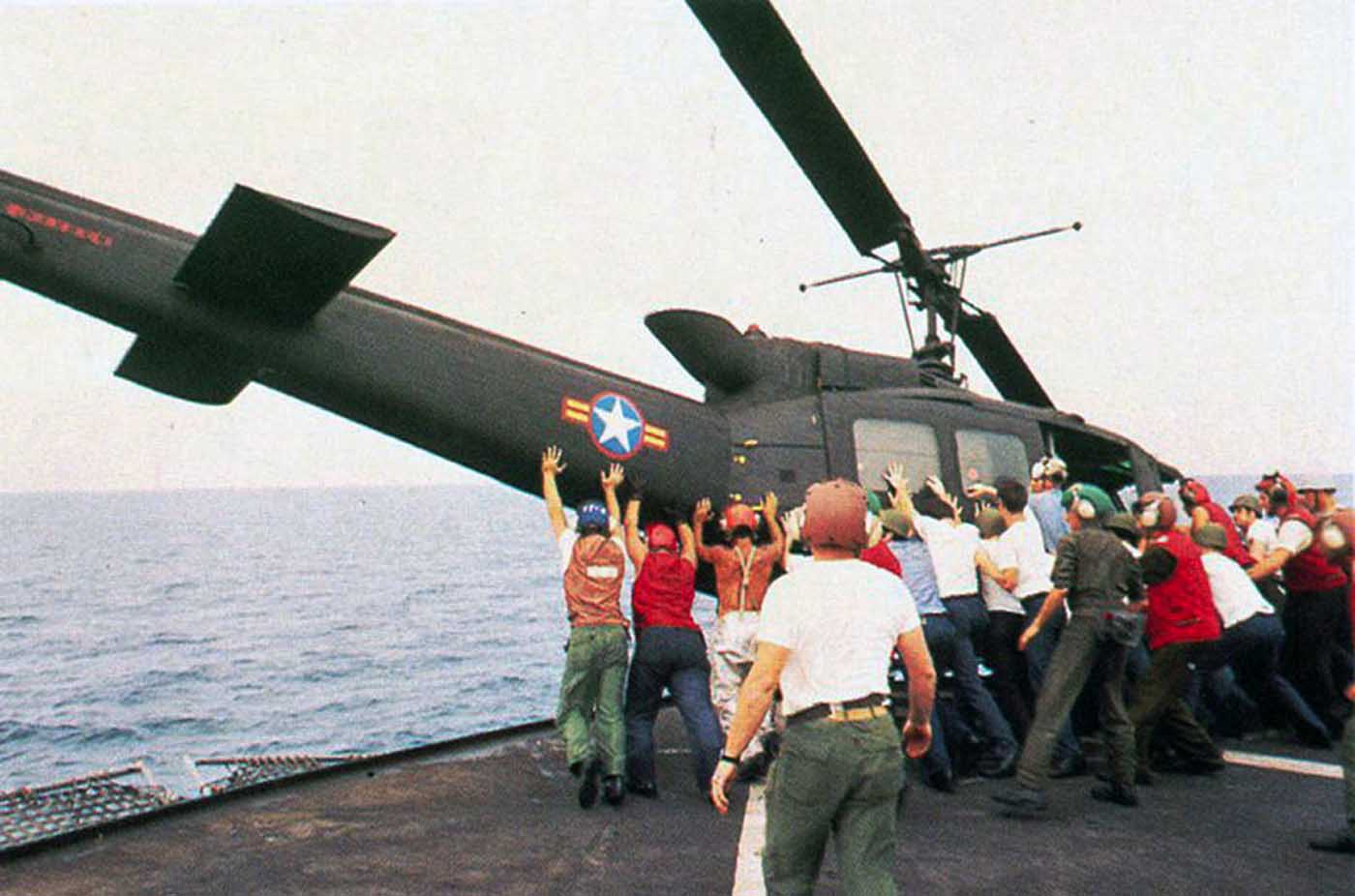 When US Military pushed Helicopters overboard to make room for Vietnam War evacuees, 1975 Vietnam Wa
