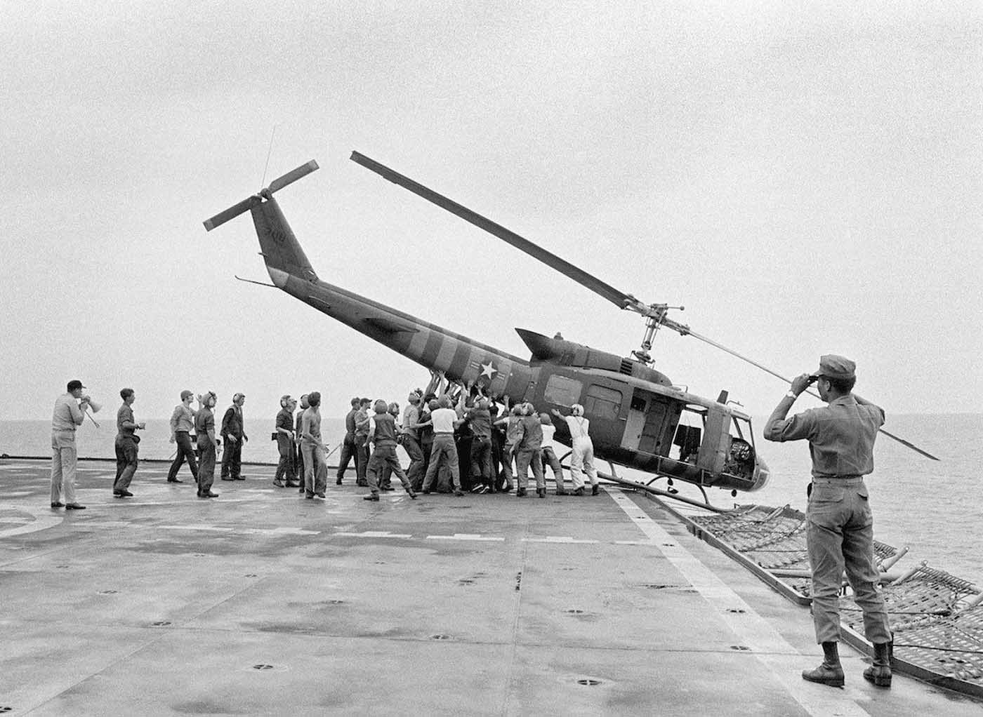 #4  When US Military pushed Helicopters overboard to make room for Vietnam War evacuees, 1975 #4 Vietnam Wa