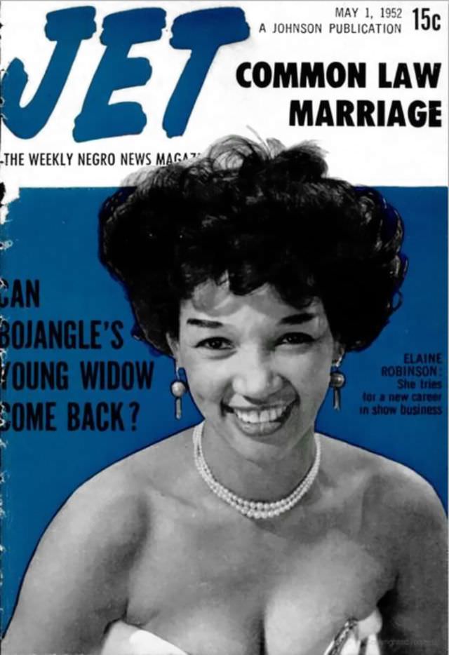#2 Can Bojangle’s Widow, Elaine Robinson, Make a Comeback?, Jet Magazine, May 1, 1952
