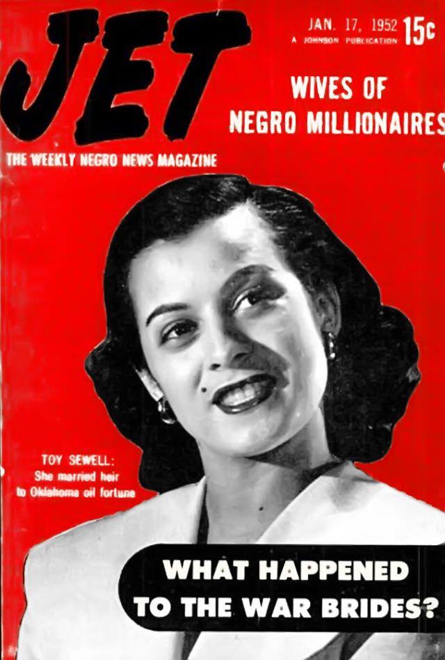 #7 Wives of Negro Millionaires Like Toy Sewell, Jet Magazine, January 17, 1952