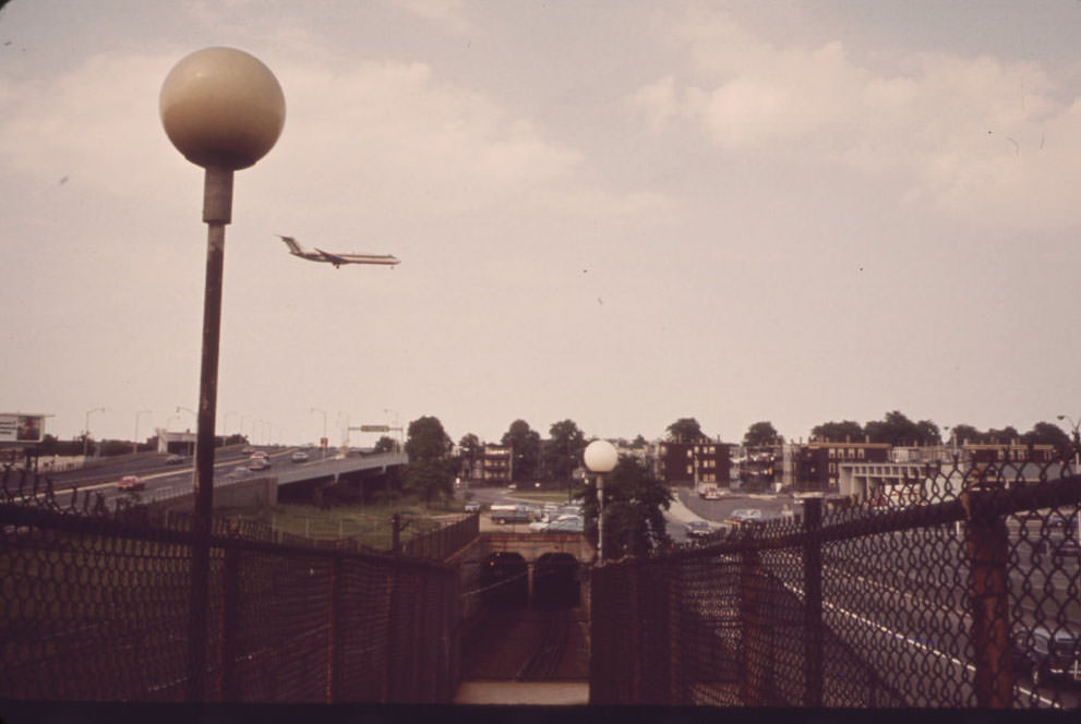 #11 Looking Northeast Toward the Neptune Road Area – Airplane Descending for Landing at Logan Airport,1973