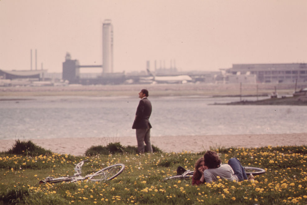 #17 Constitution Beach, on Boston Harbor – An Excellent Vantage Point for Viewing Logan Airport, 1973