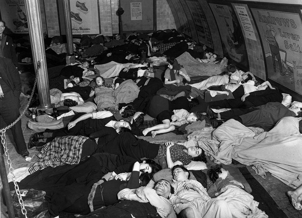 #12 Because of the nightly bombing raids, many people from the more densely populated parts of London sleep in underground stations for safety.