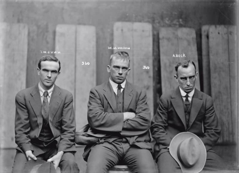 #9 Thomas William Gunn, William Carl Neilson & Albert Alfred Beck, circa 1921