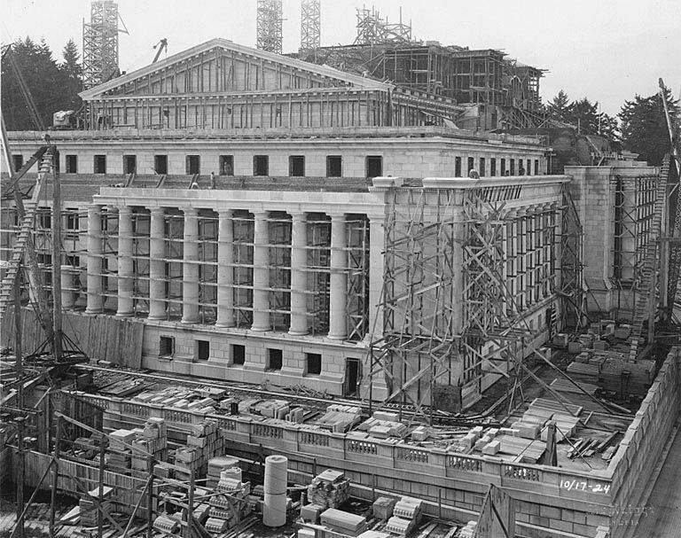 #6 East side of Legislative Building under construction, Washington State Capitol group, Olympia, October 17, 1924